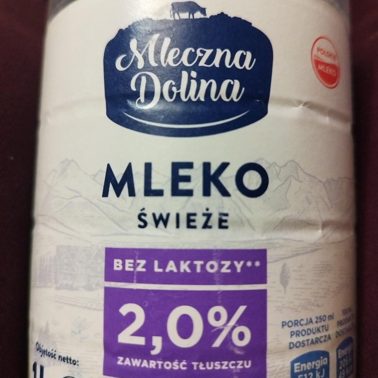 Zdjęcia - Mleko świeże bez laktozy 2% Mleczna dolina