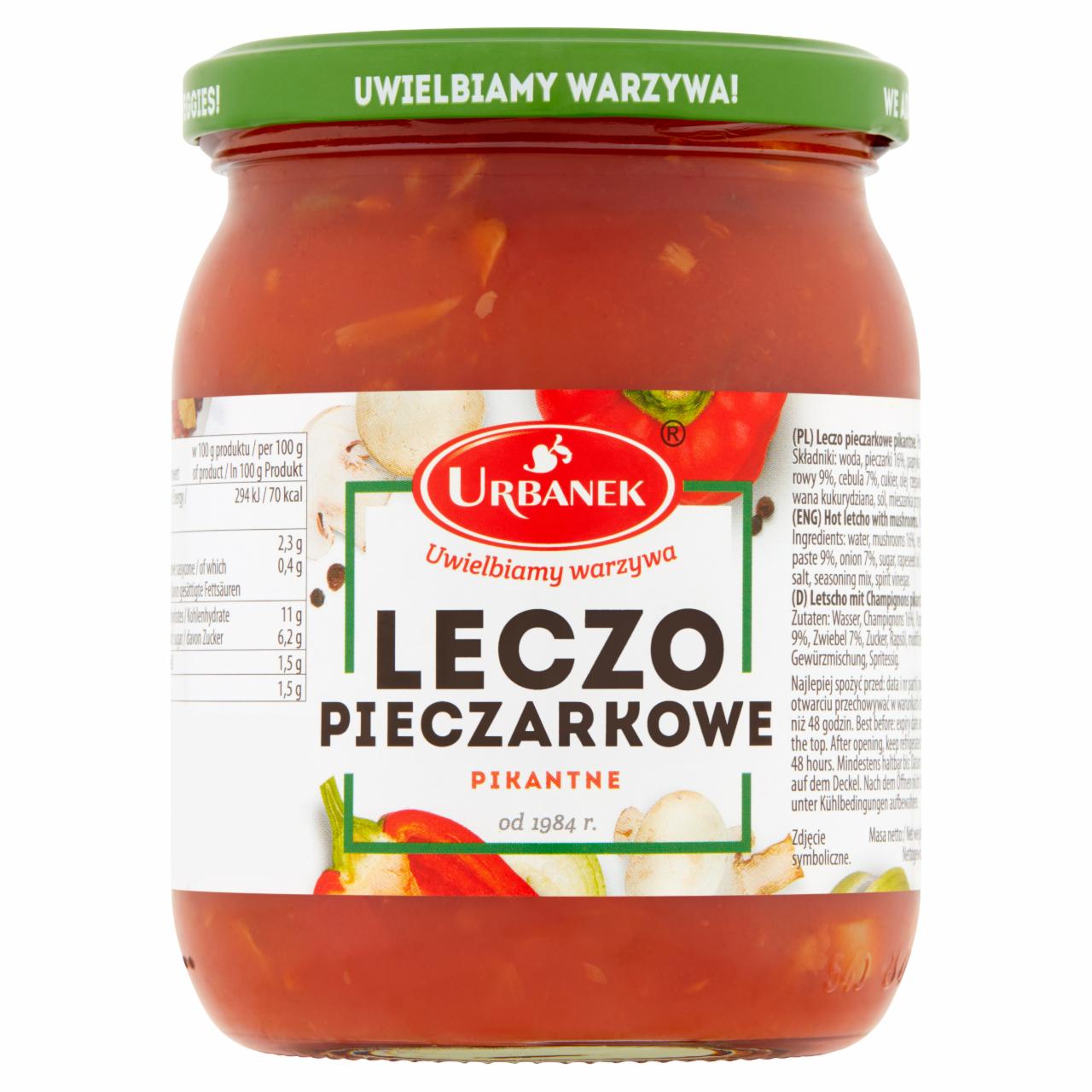 Zdjęcia - Urbanek Leczo pieczarkowe pikantne 510 g