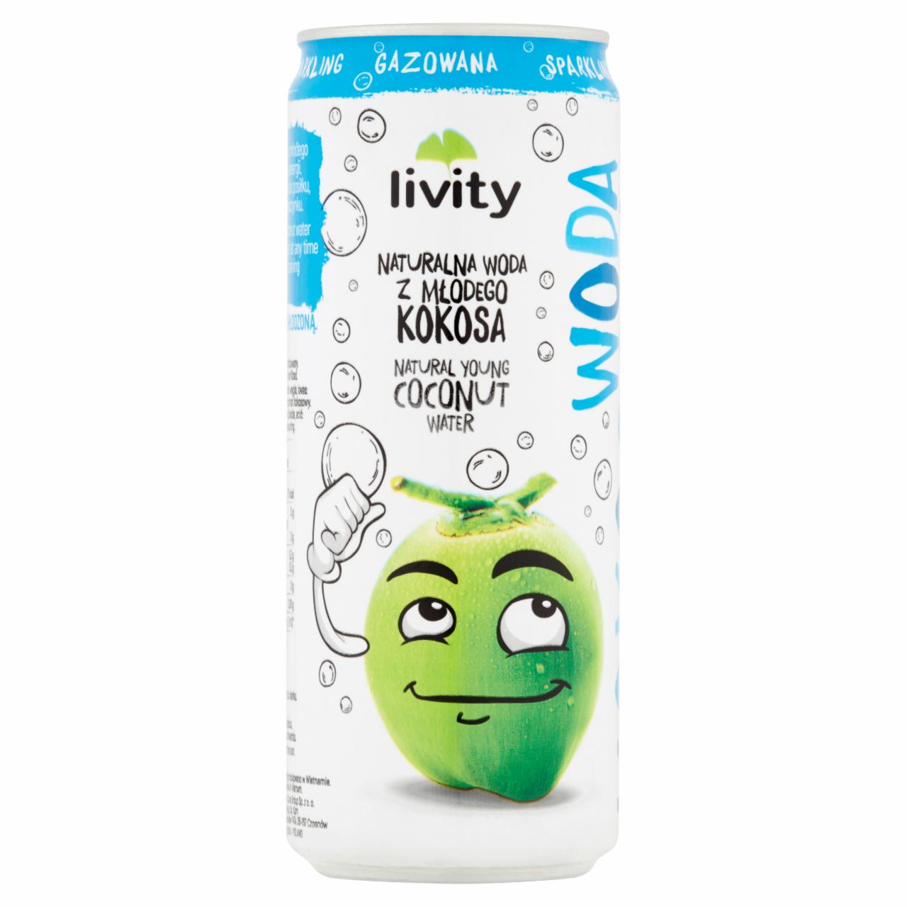 Zdjęcia - Livity Woda kokosowa gazowana 320 ml