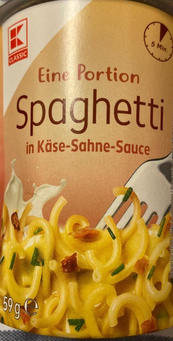 Zdjęcia - Eine portion spaghetti in käse sahne sauce K-Classic