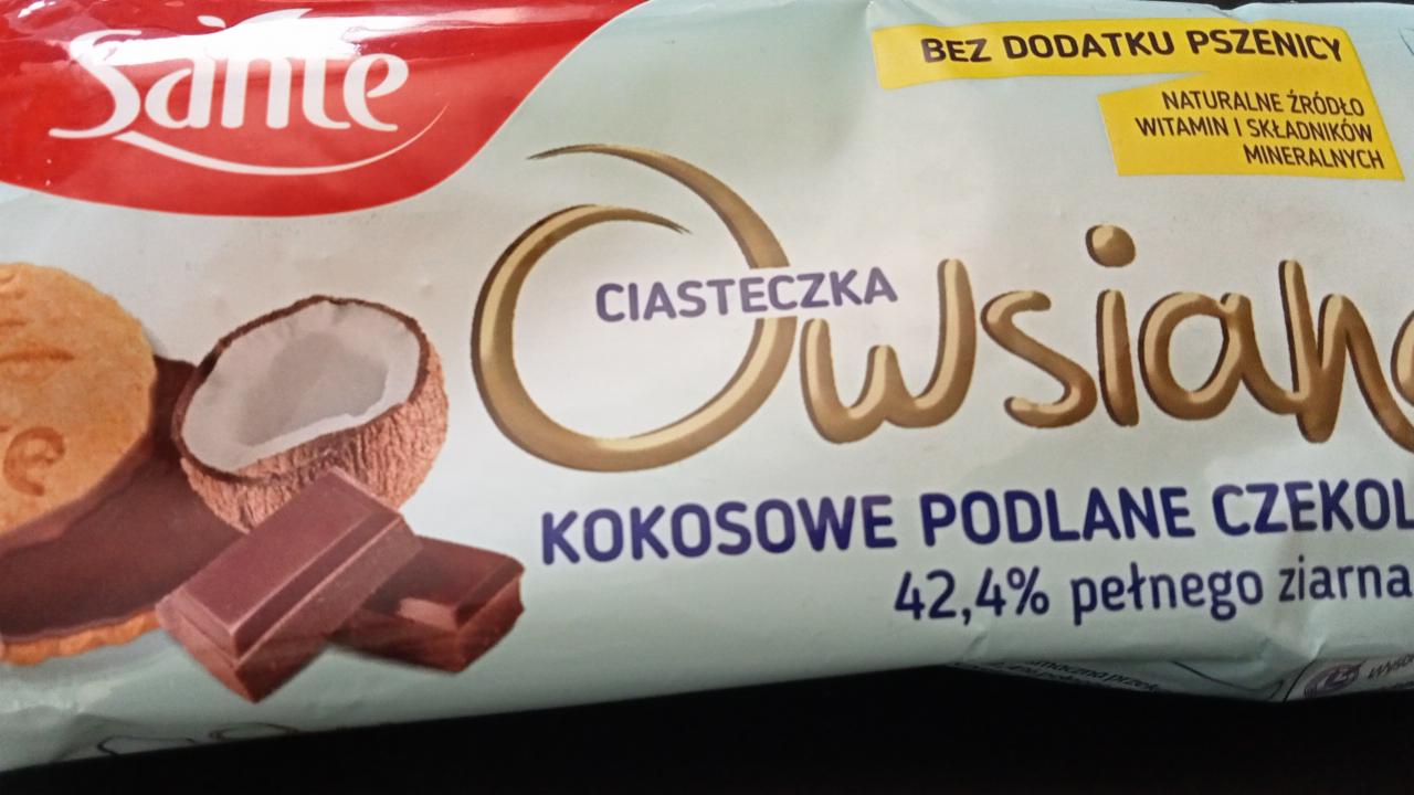 Zdjęcia - Sante Ciasteczka owsiane kokosowe podlane czekoladą 170 g