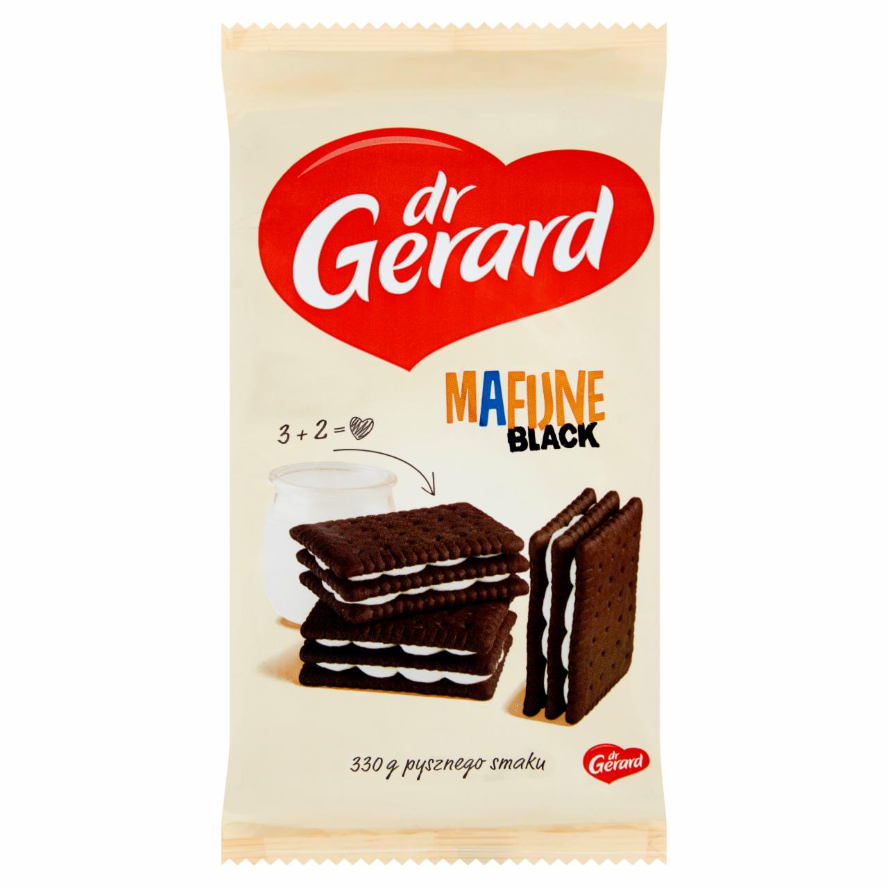 Zdjęcia - dr Gerard Mafijne Black Herbatniki kakaowe z kremem o smaku śmietankowym 330 g