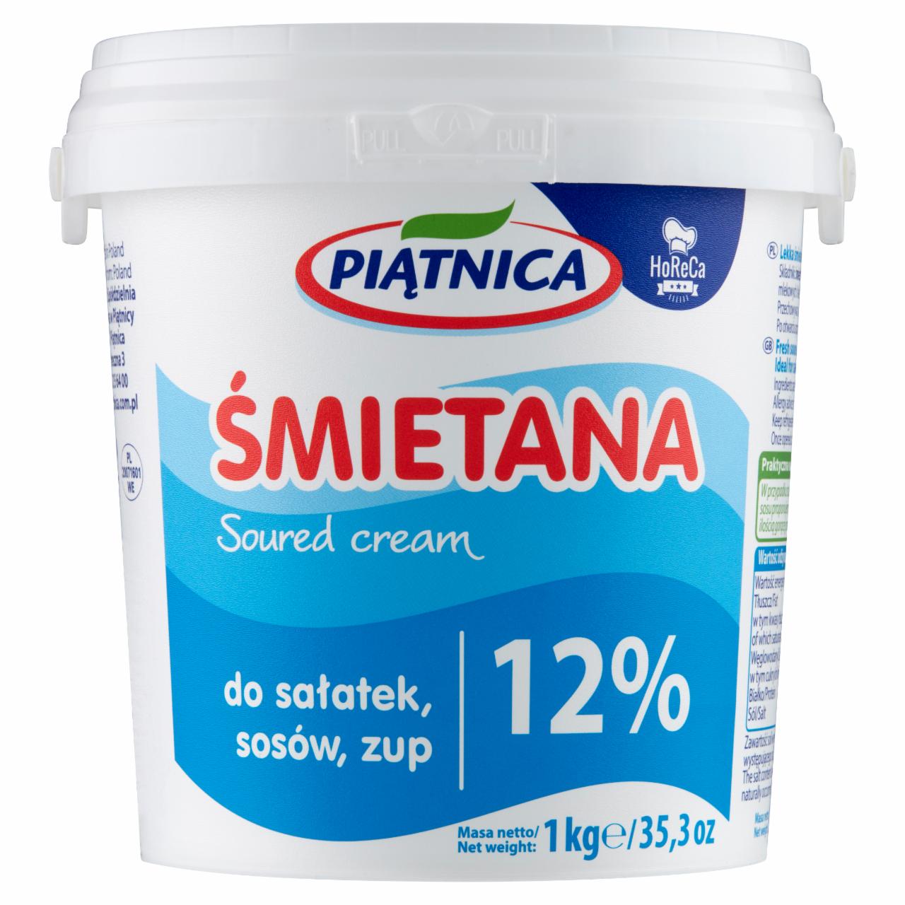 Zdjęcia - Piątnica Horeca Śmietana do sałatek sosów zup 12% 1 kg