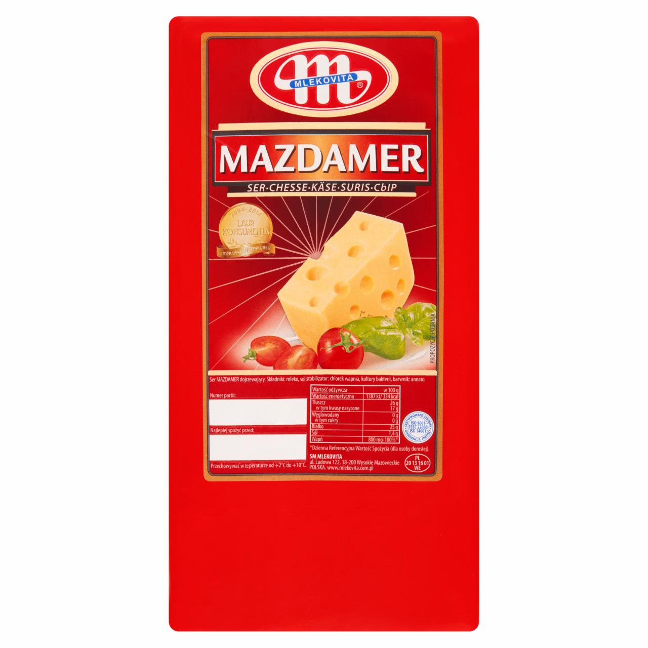 Zdjęcia - Mlekovita Ser mazdamer w plastrach