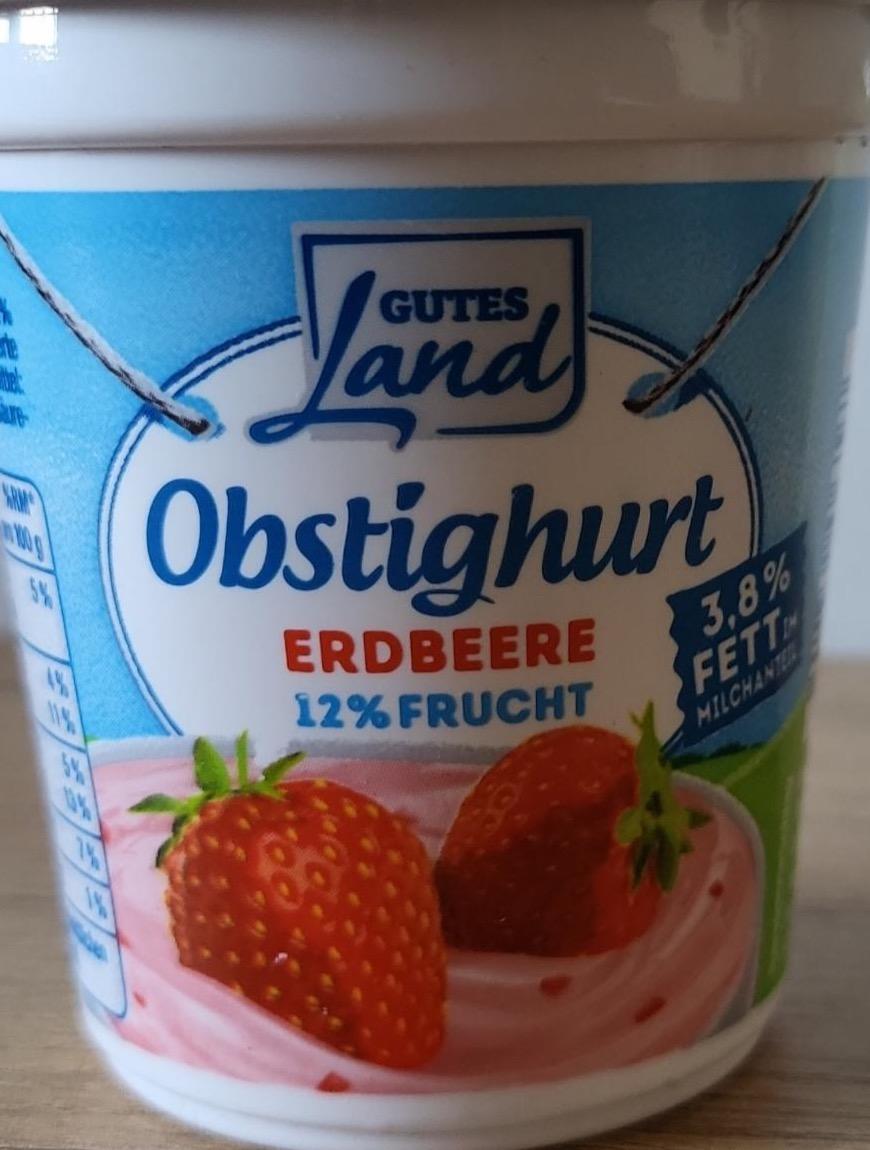 Zdjęcia - Obstighurt Erdbeere 3,8% fett Gutes Land