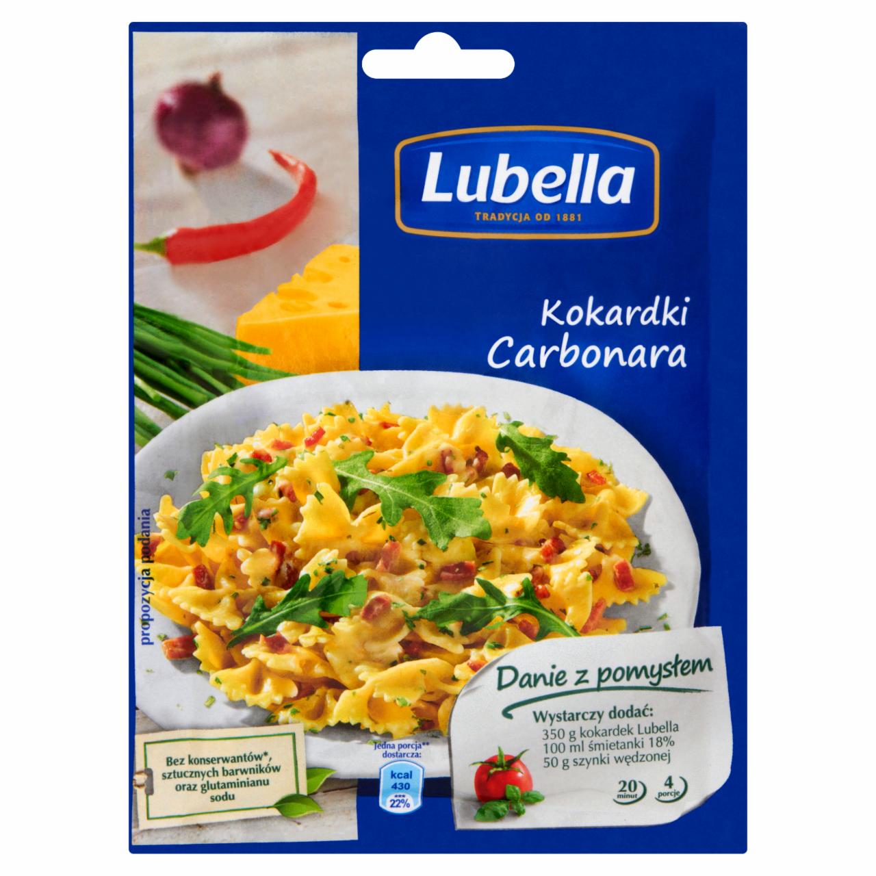 Zdjęcia - Lubella Danie z pomysłem Kokardki Carbonara 45 g