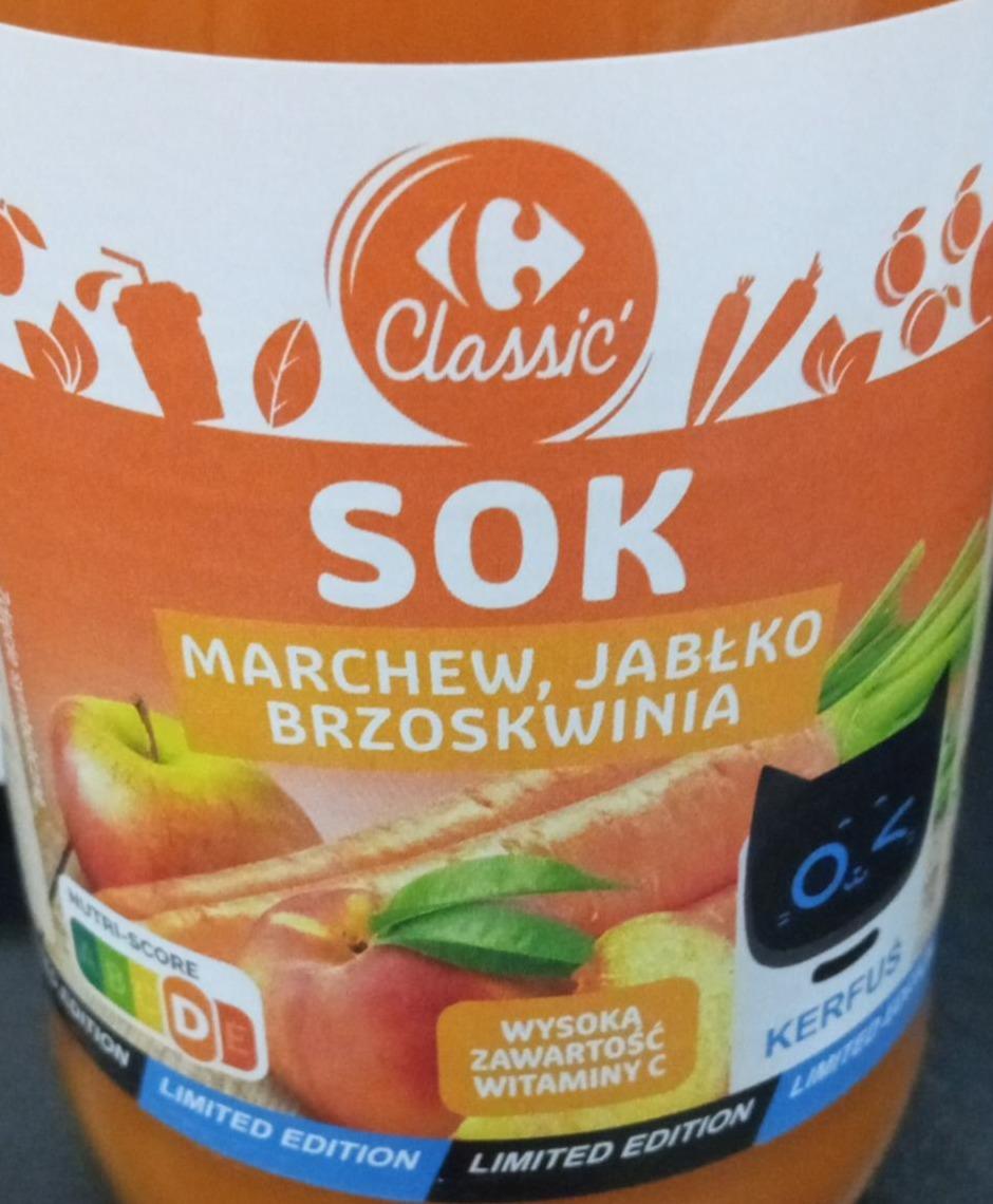 Zdjęcia - Sok marchew, jabłko, brzoskwinia Carrefour Classic