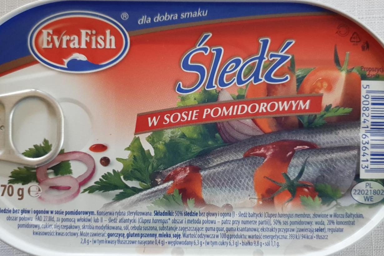 Zdjęcia - Śledź w sosie pomidorowym Evra fish