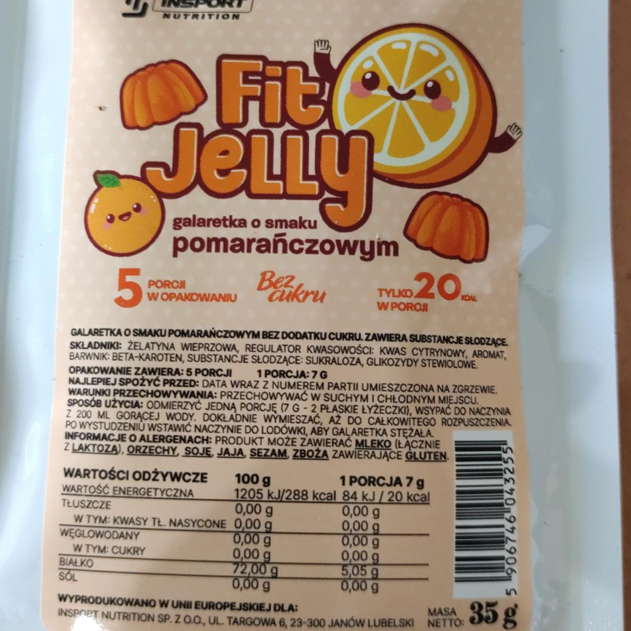 Zdjęcia - Fit jelly galaretka o smaku pomarańczowym Insport Nutrition