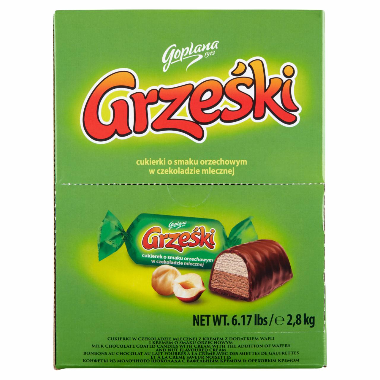 Zdjęcia - Grześki Cukierki o smaku orzechowym w czekoladzie mlecznej 2,8 kg