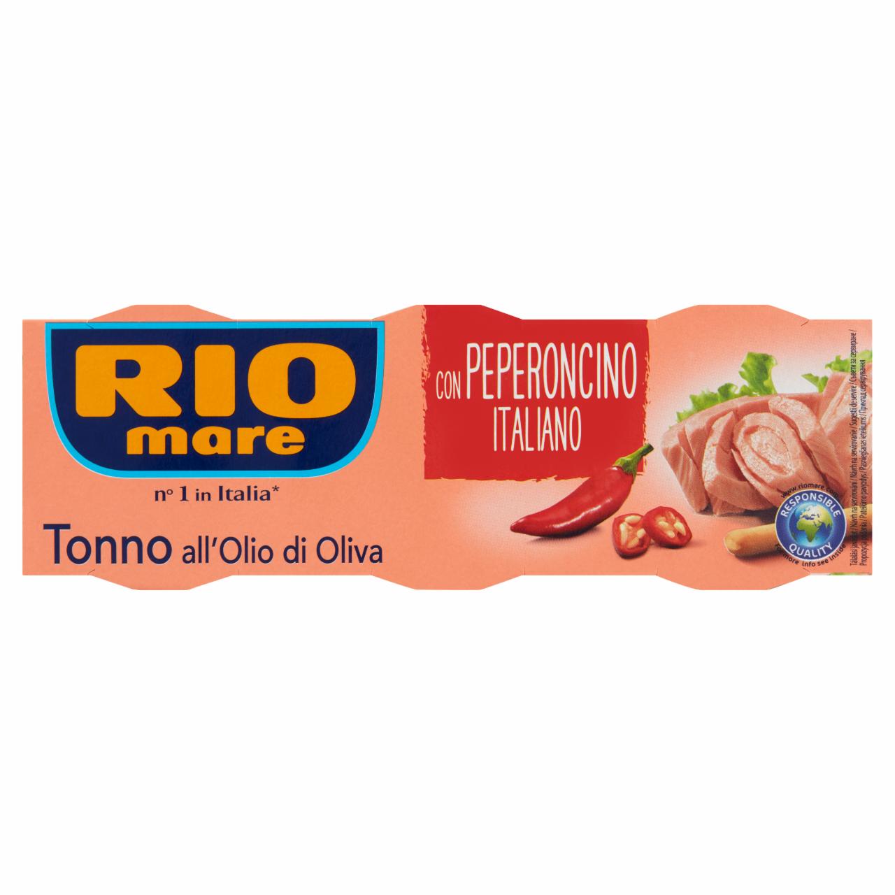 Zdjęcia - Rio Mare Tuńczyk w oliwie z oliwek z papryką chili 3 x 80 g