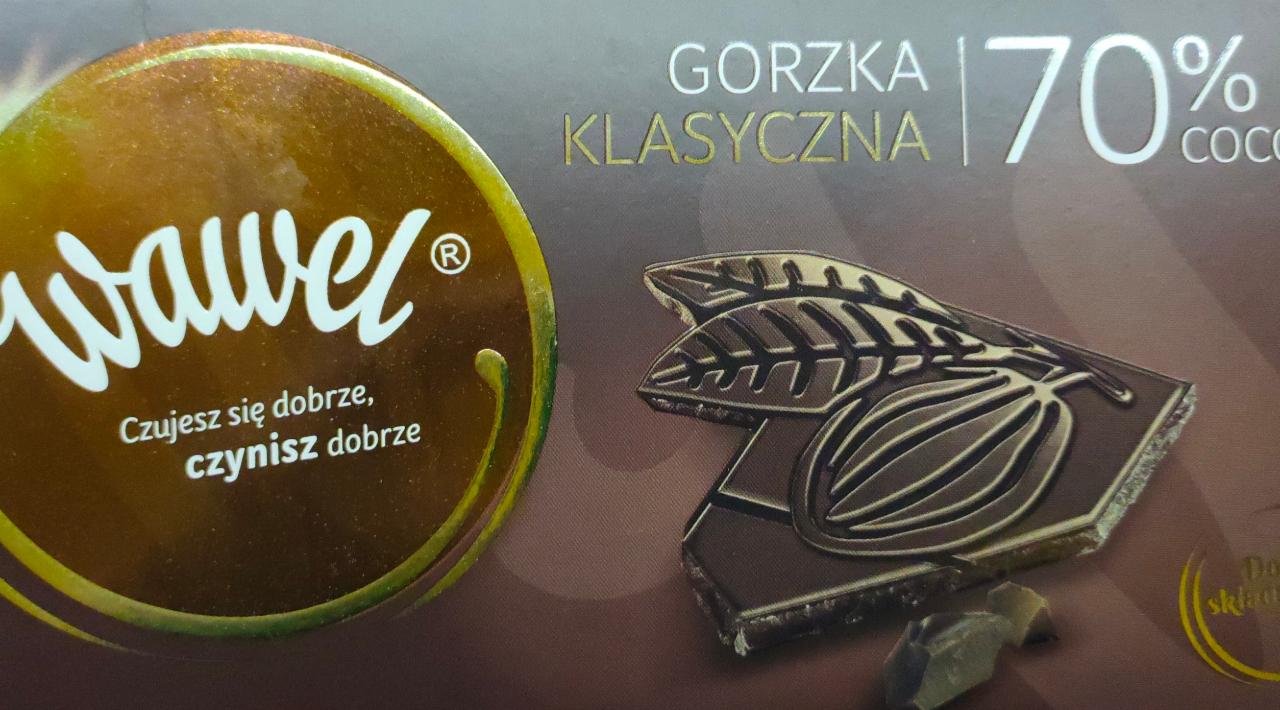 Zdjęcia - Czekolada gorzka 70 % cocoa klasyczna 100 g Wawel