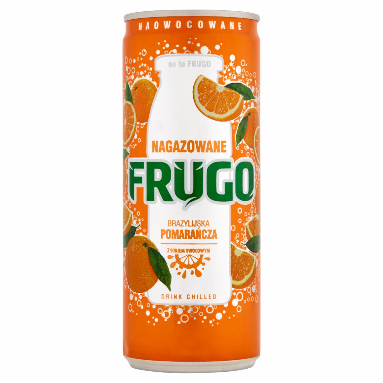 Zdjęcia - Frugo Nagazowane Brazylijska pomarańcza Napój gazowany 250 ml