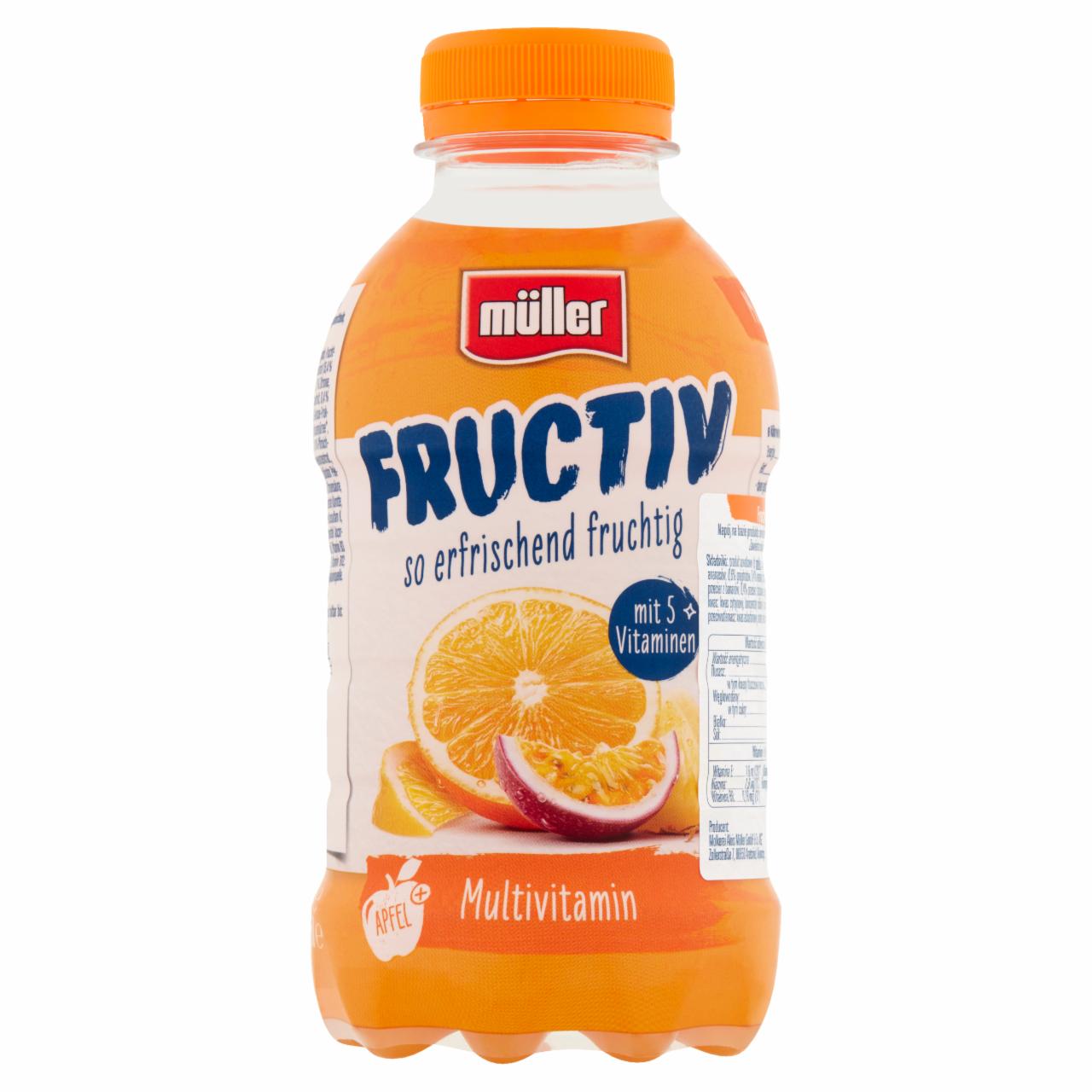 Zdjęcia - Müller Fructiv Napój na bazie produktu serwatkowego multiwitamina 455 g