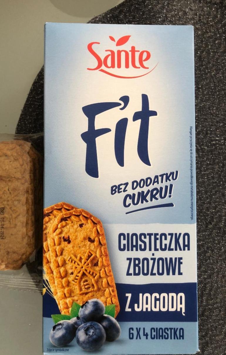 Zdjęcia - ciasteczka zbożowe fit z jagodami sante