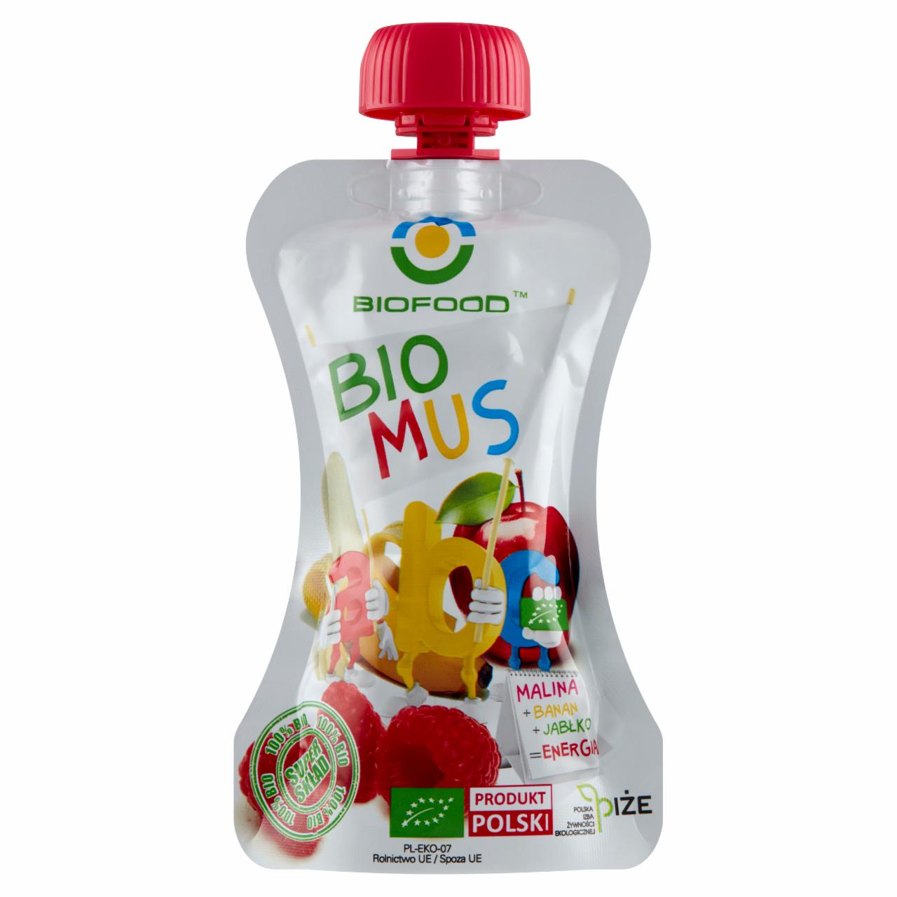 Zdjęcia - BioFood Bio mus malina + banan + jabłko 90 g