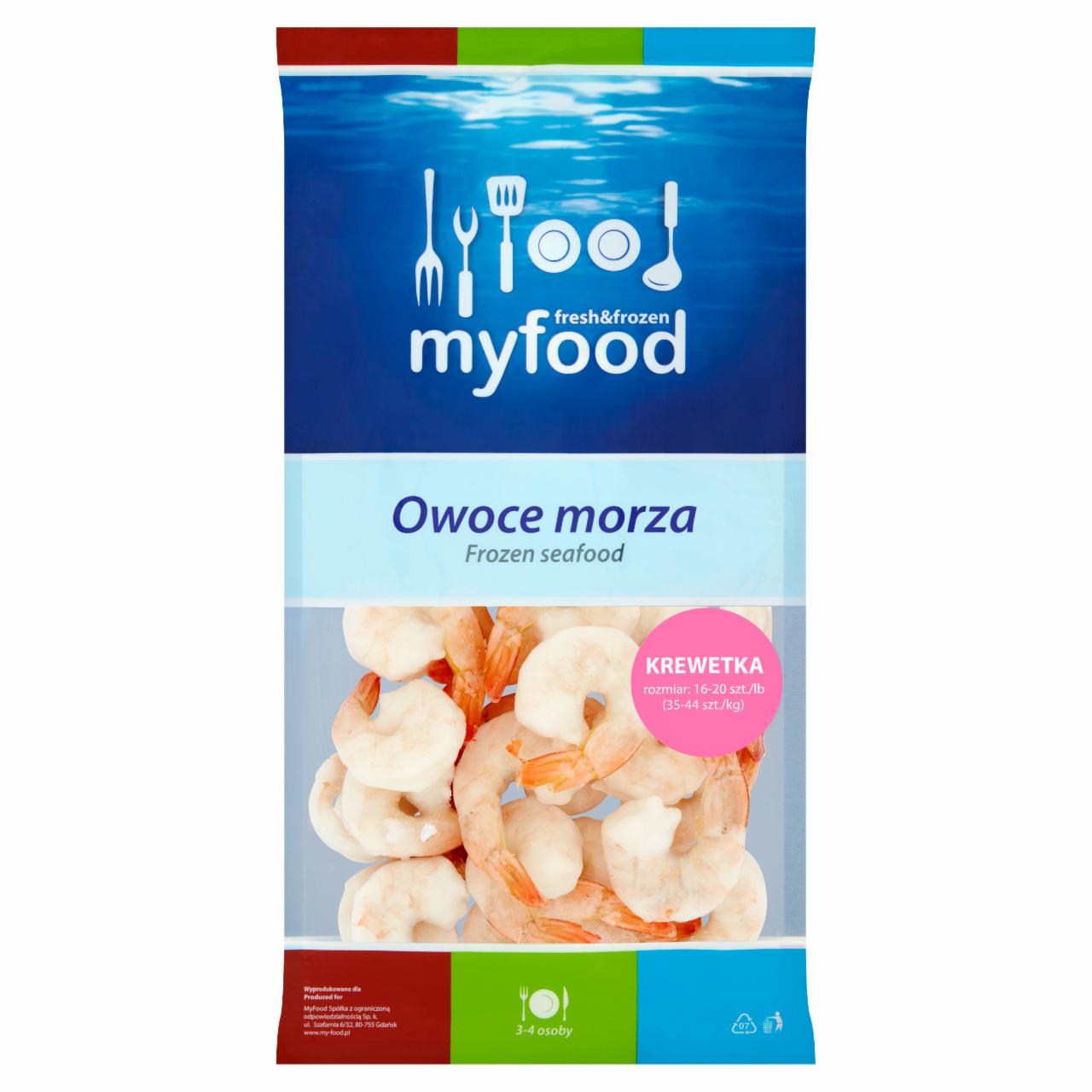 Zdjęcia - MyFood Owoce morza Krewetka biała obrana z ogonkiem 400 g