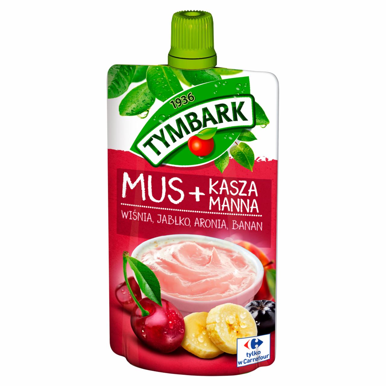 Zdjęcia - Tymbark Mus + kasza manna wiśnia jabłko aronia banan 120 g