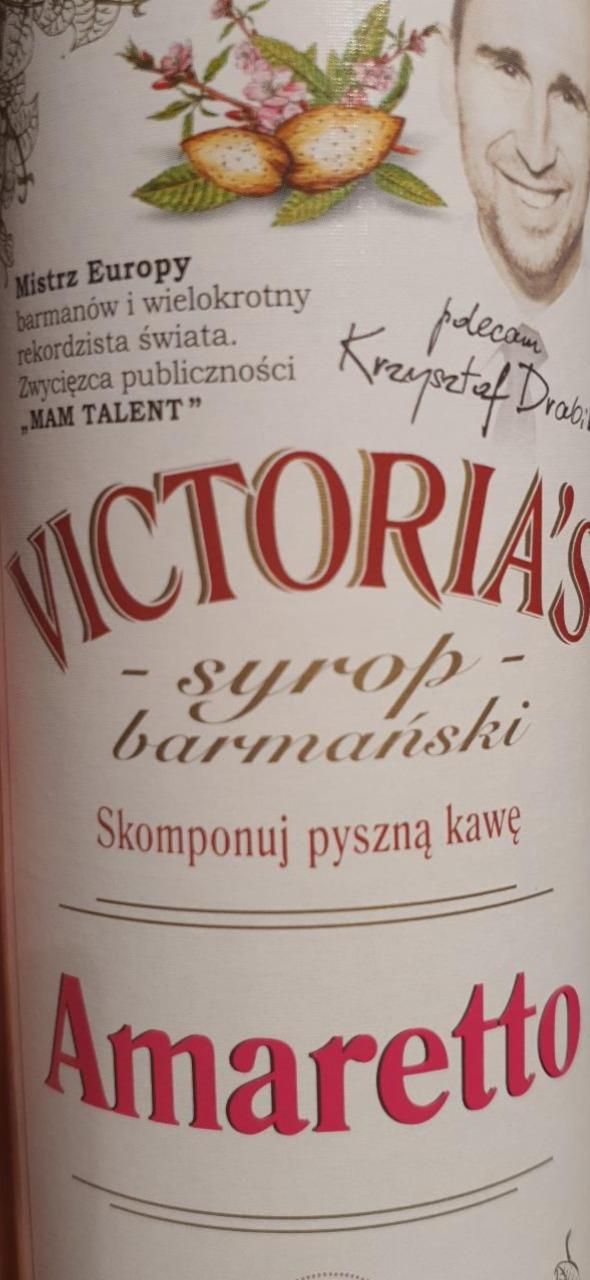 Zdjęcia - Syrop do kawy Victorias amaretto