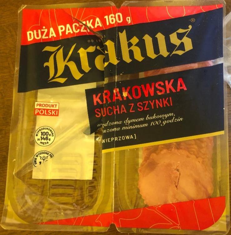 Zdjęcia - Krakus Kiełbasa krakowska sucha z szynki 144 g (2 x 72 g)