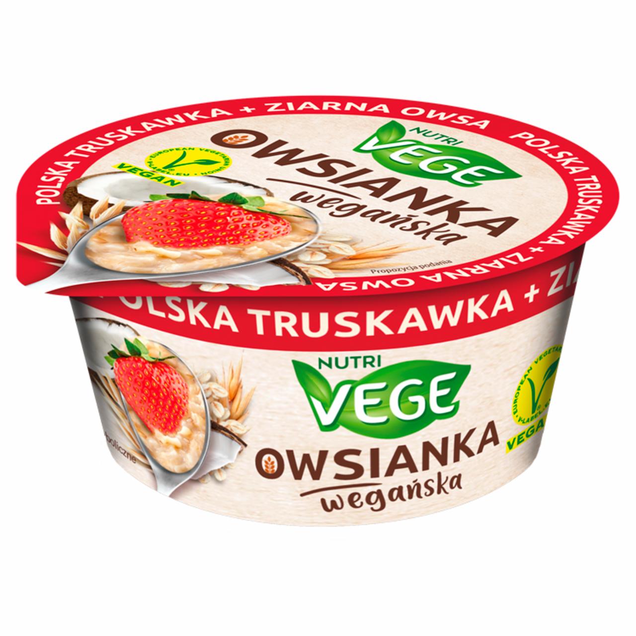 Zdjęcia - Nutri Vege Owsianka wegańska z truskawkami 150 g