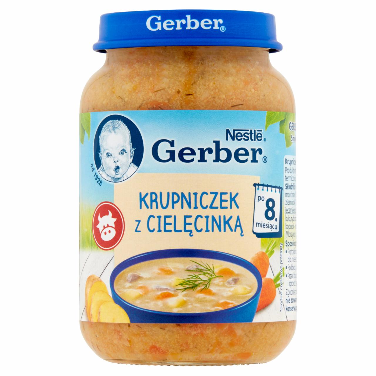 Zdjęcia - Gerber Krupniczek z cielęcinką po 8 miesiącu 190 g