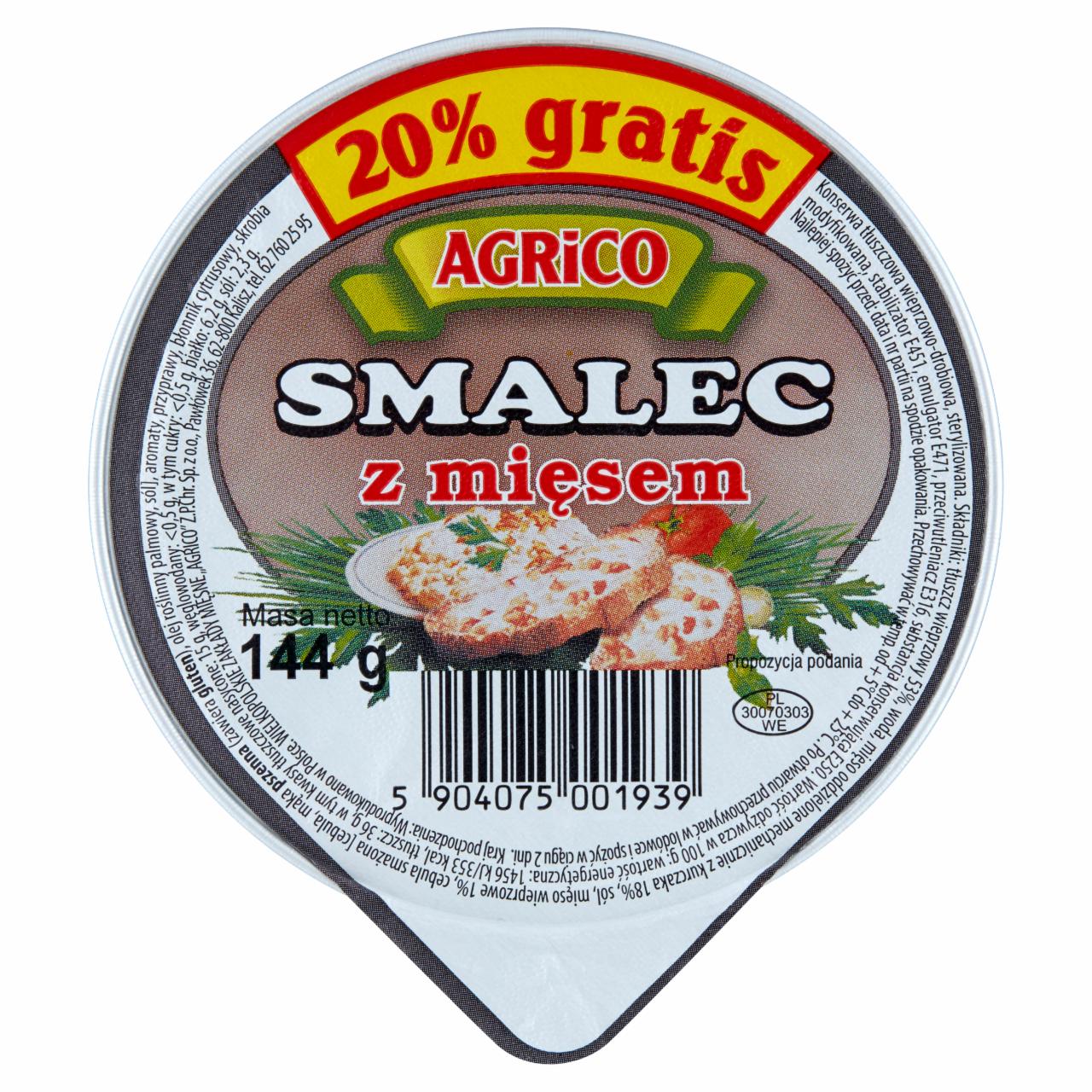 Zdjęcia - Agrico Smalec z mięsem 144 g