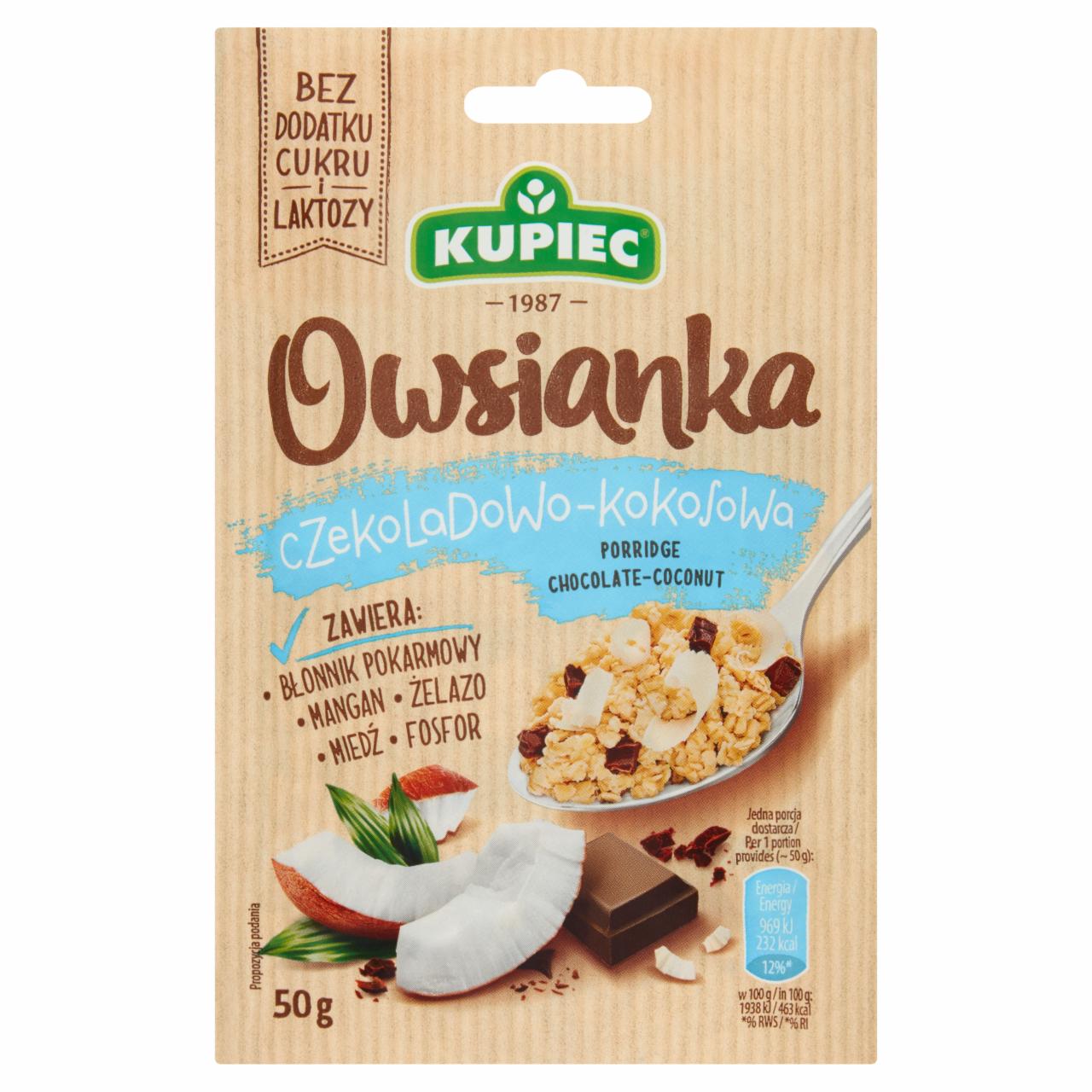 Zdjęcia - Kupiec Owsianka czekoladowo-kokosowa 50 g