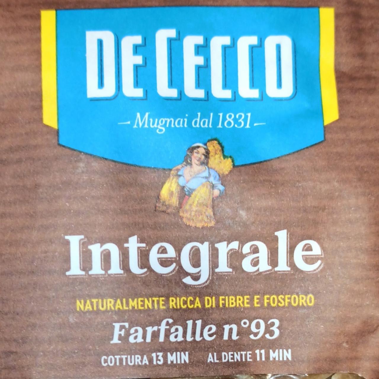 Zdjęcia - Farfalle Integrale De Cecco