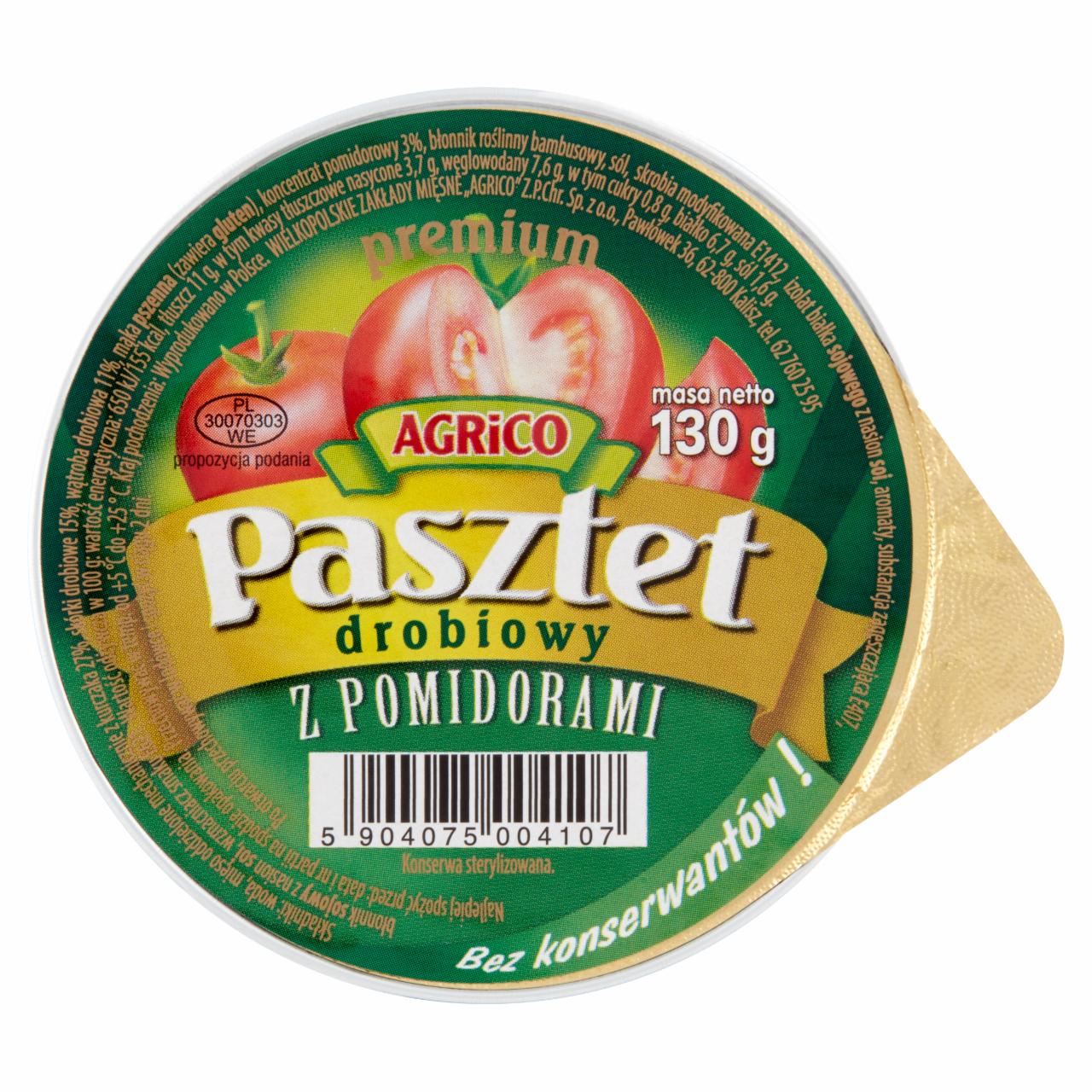 Zdjęcia - Agrico Premium Pasztet drobiowy z pomidorami 130 g