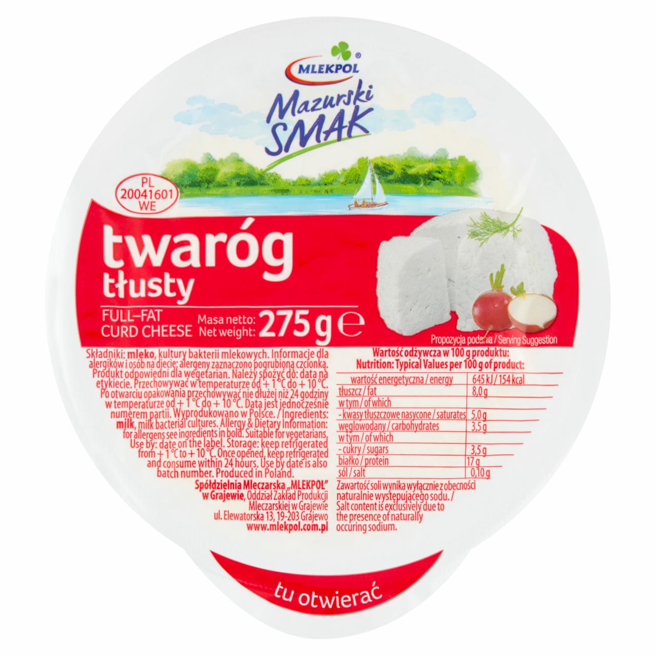 Zdjęcia - Mlekpol Mazurski Smak Twaróg tłusty 275 g