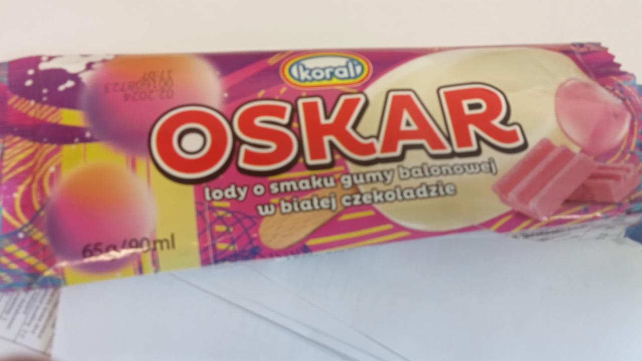 Zdjęcia - Oskar lody o smaku gumy balonowej koral