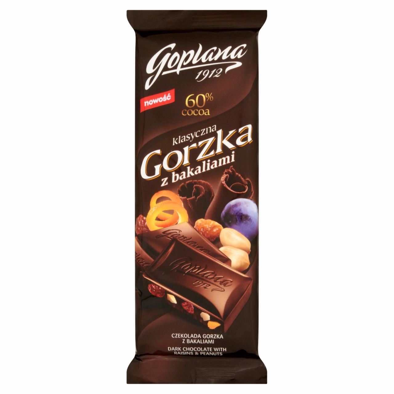 Zdjęcia - Goplana Klasyczna gorzka z bakaliami Czekolada 100 g