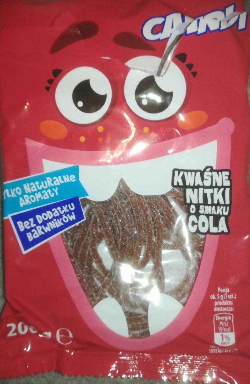 Zdjęcia - Żelki kwaśne nitki o smaku cola candi