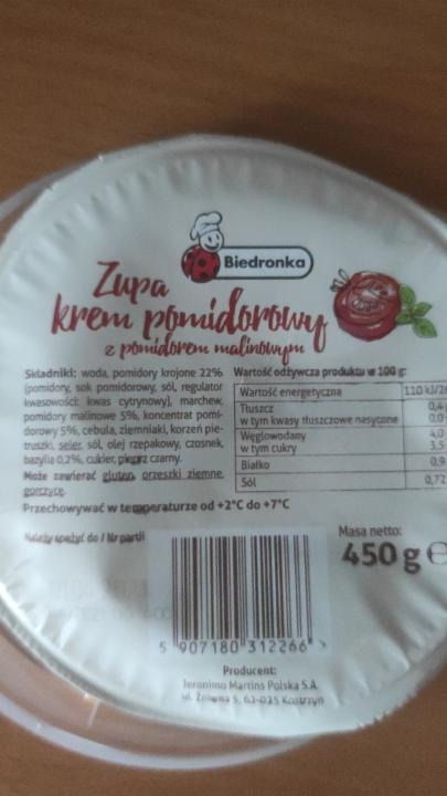 Zdjęcia - Zupa krem pomidorowy z pomidorem malinowym Biedronka