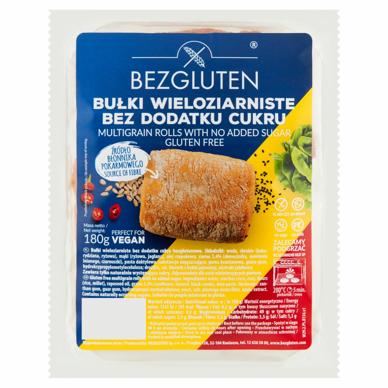 Zdjęcia - Bezgluten Bułki wieloziarniste bez dodatku cukru 180 g