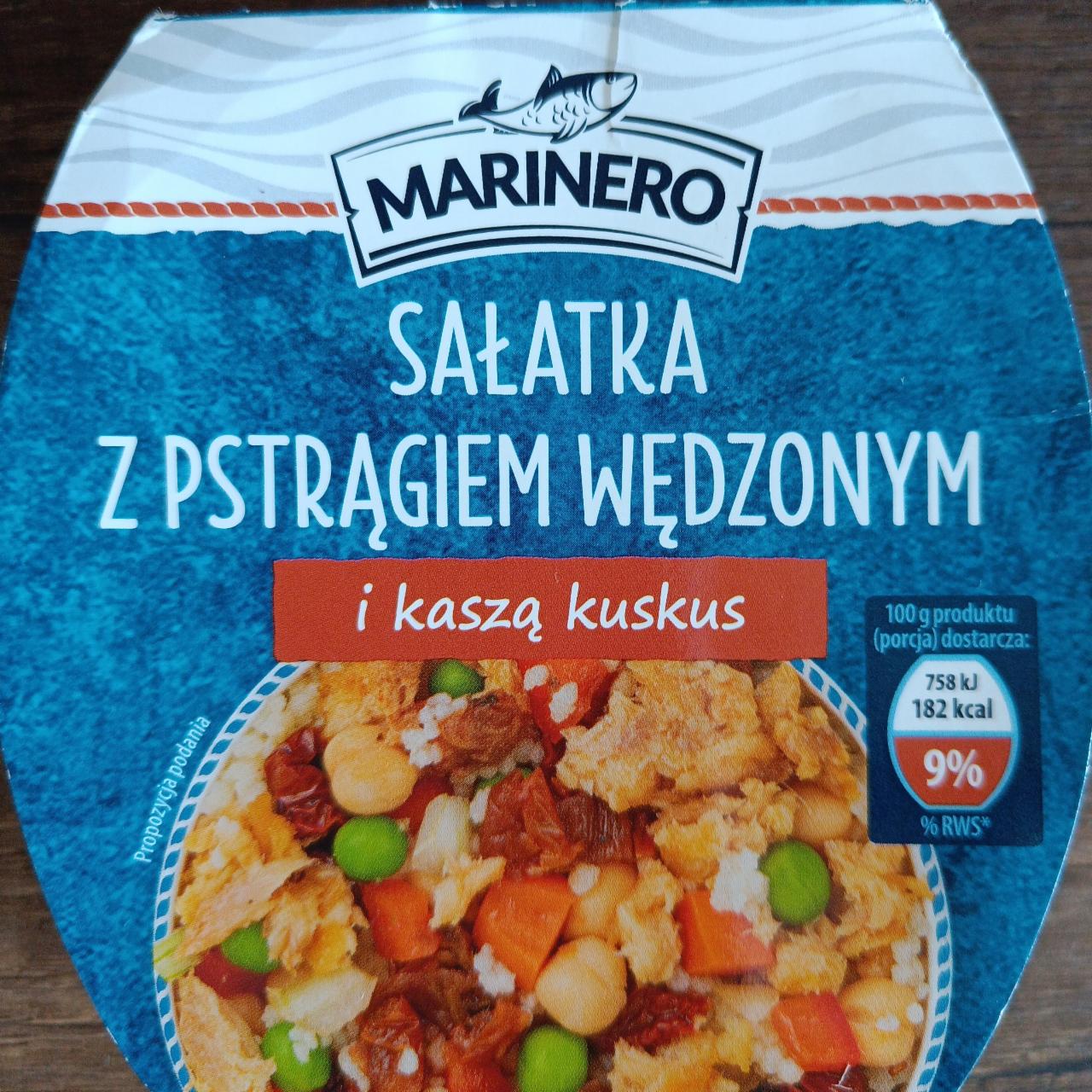 Zdjęcia - Sałatka z pstrągiem wędzonym i kaszą kuskus Marinero