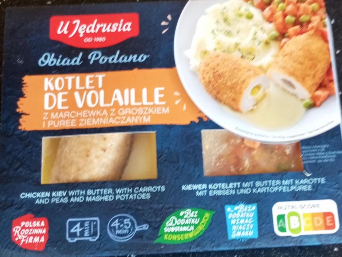 Zdjęcia - Kotlet de volaille z marchewką z groszkiem i puree ziemniaczanym U Jędrusia