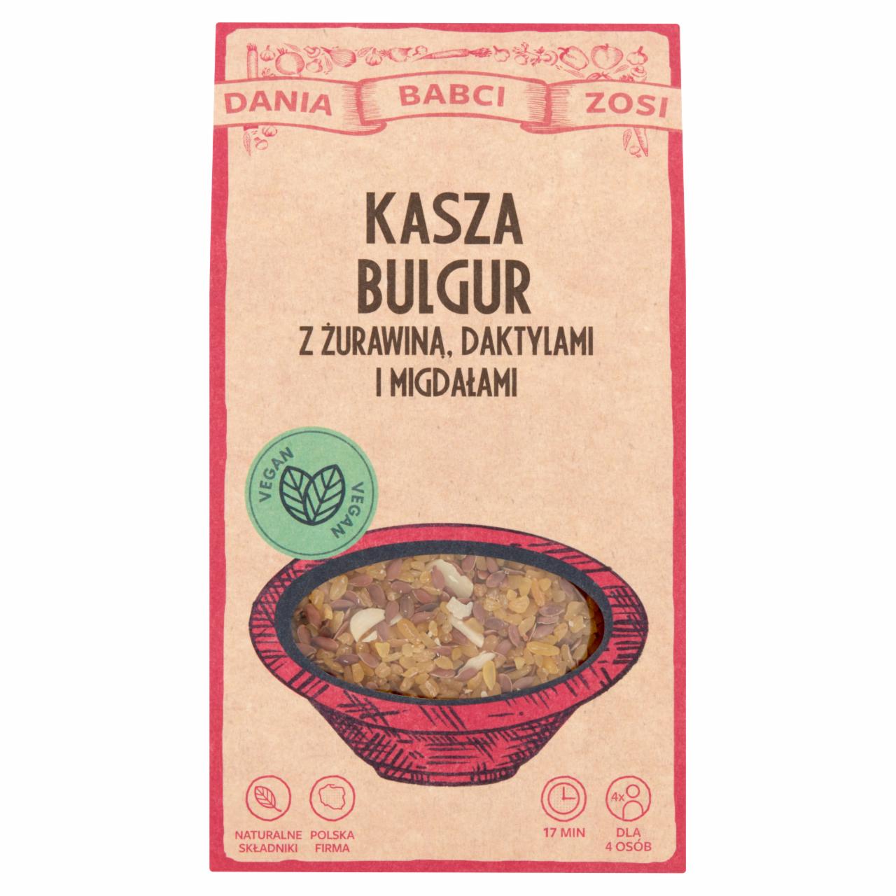 Zdjęcia - Dania Babci Zosi Kasza bulgur z żurawiną daktylami i migdałami 250 g (2 x 125 g)