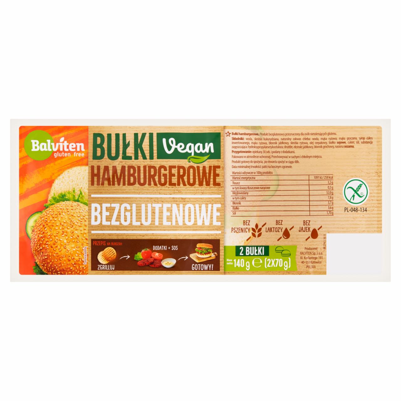 Zdjęcia - Balviten Bułki hamburgerowe 140 g (2 x 70 g)