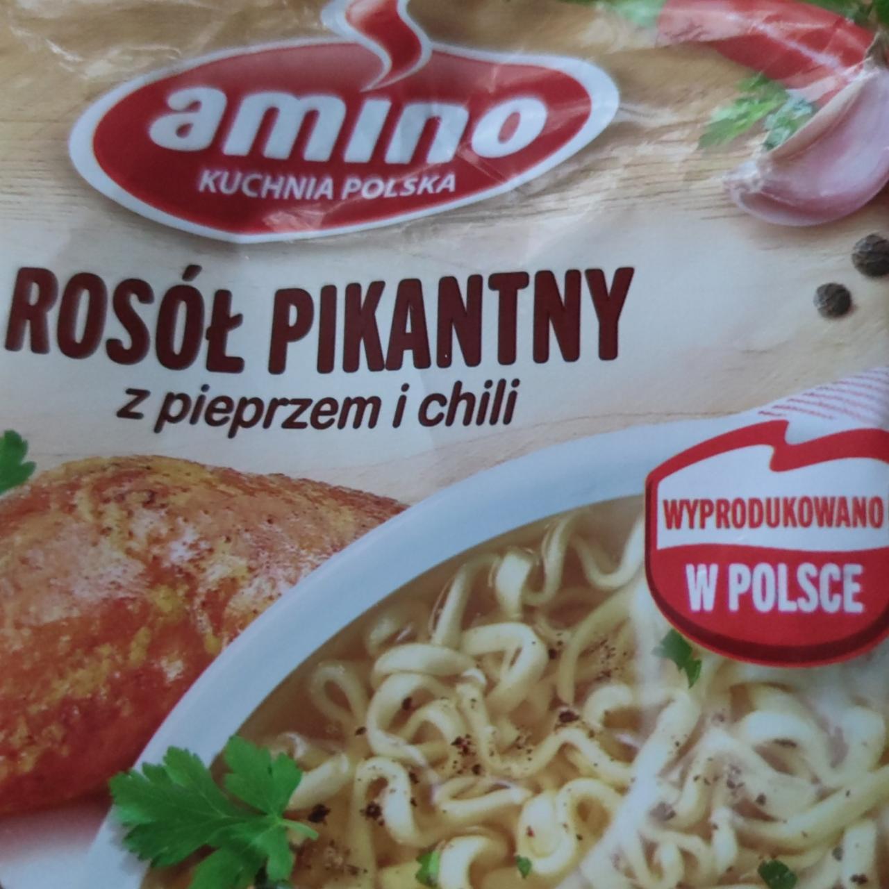 Zdjęcia - Amino Zupa błyskawiczna rosół pikantny z pieprzem i chili 58 g