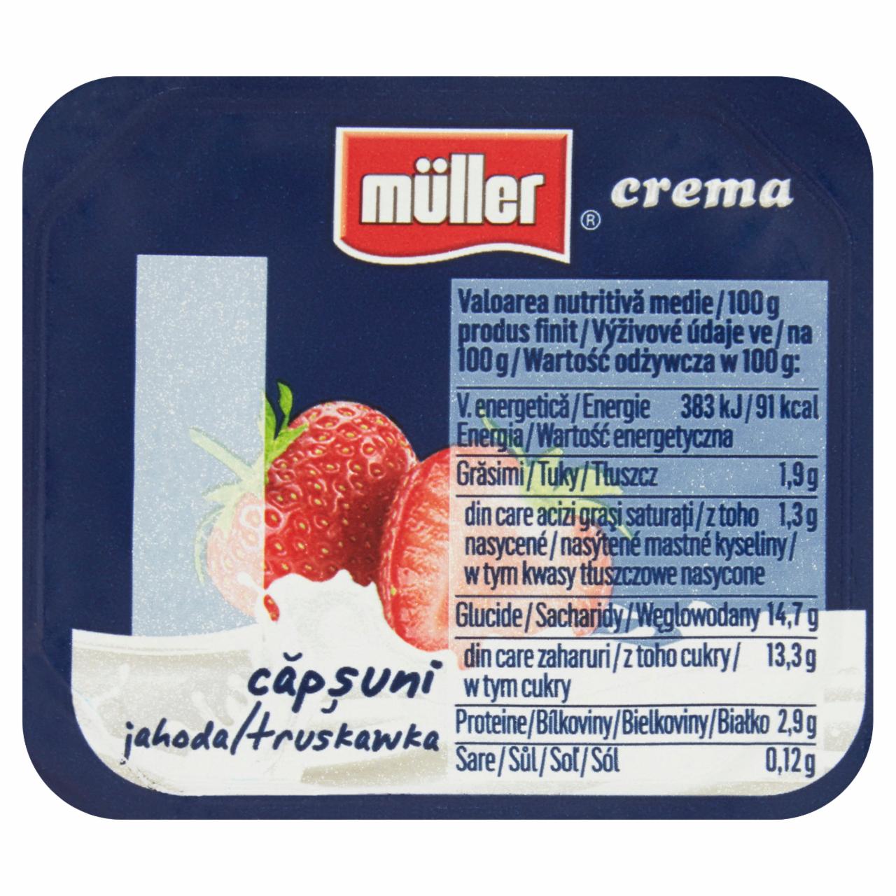 Zdjęcia - Müller Crema Jogurt truskawka 125 g