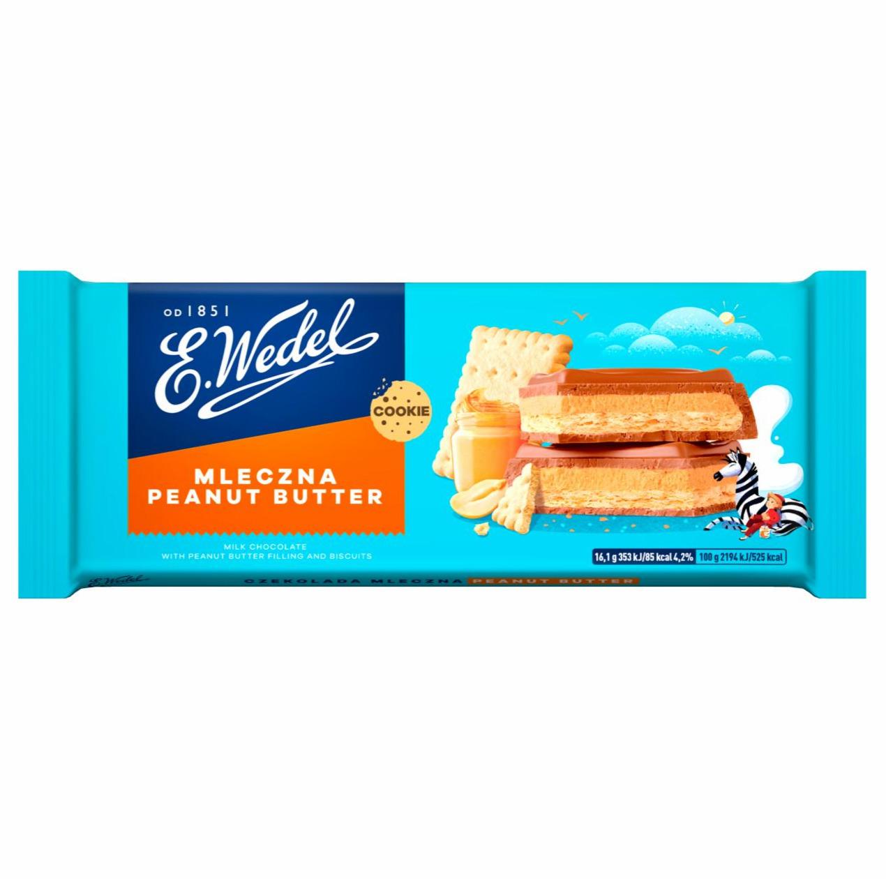 Zdjęcia - E. Wedel Cookie Czekolada mleczna z nadzieniem peanut butter i herbatnikiem 290 g