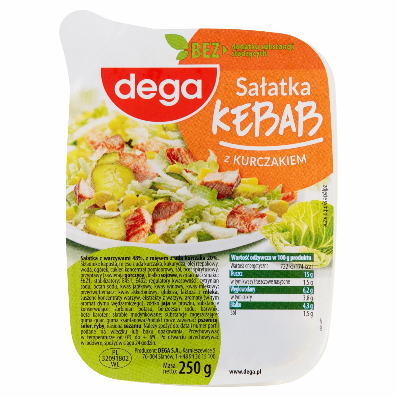 Zdjęcia - dega Sałatka kebab z kurczakiem 250 g