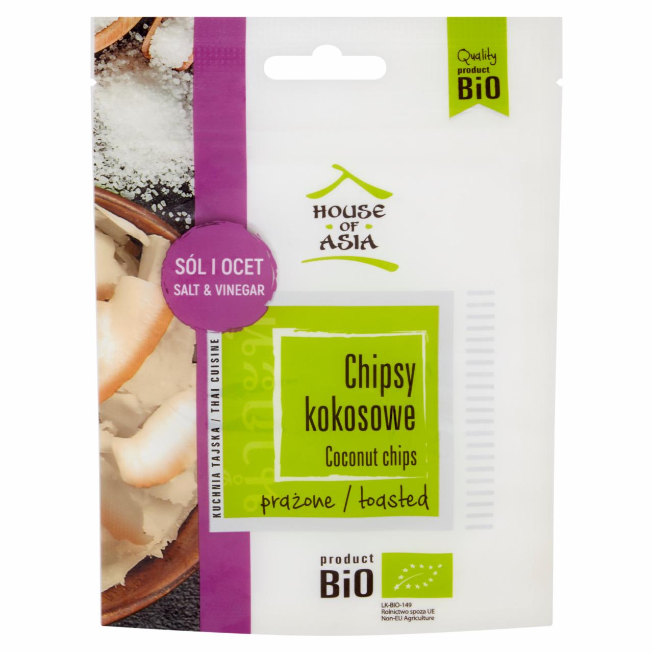 Zdjęcia - House of Asia Bio chipsy kokosowe prażone sól i ocet 40 g