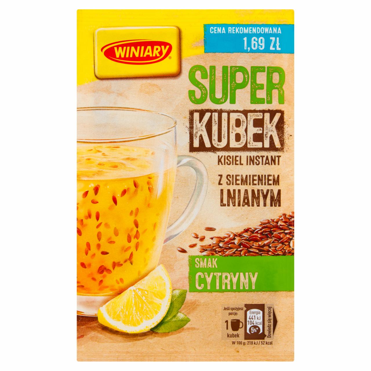 Zdjęcia - Winiary Super Kubek Kisiel instant smak cytryny z siemieniem lnianym 27 g