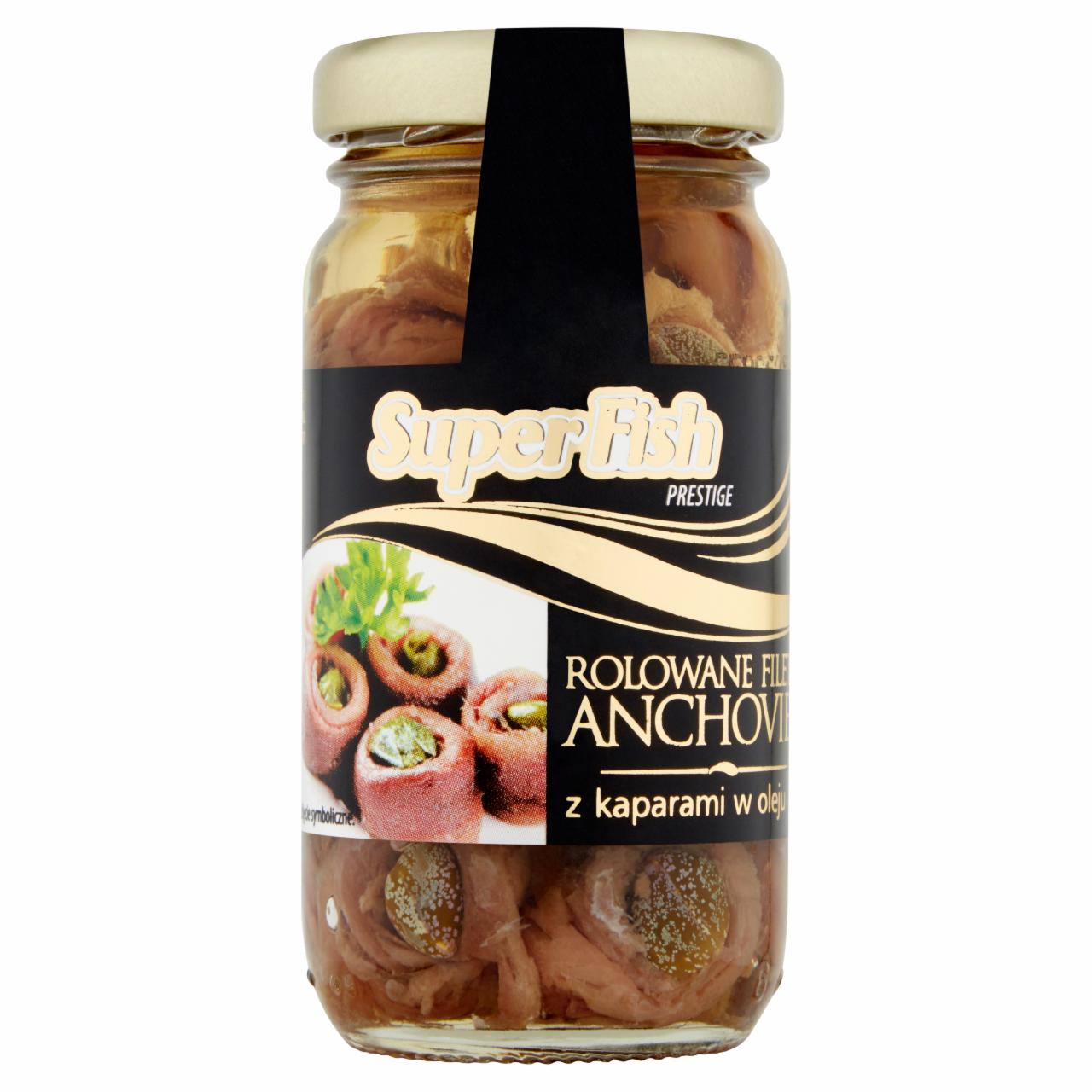 Zdjęcia - SuperFish Prestige Rolowane filety anchovies z kaparami w oleju 95 g