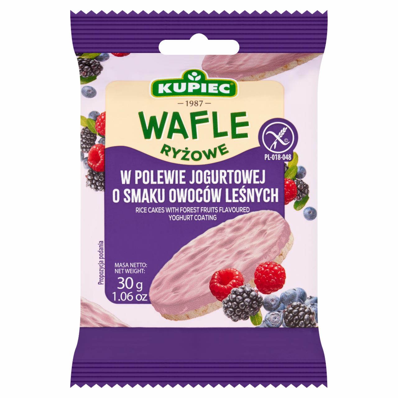 Zdjęcia - Kupiec Wafle ryżowe w polewie jogurtowej o smaku owoców leśnych 30 g