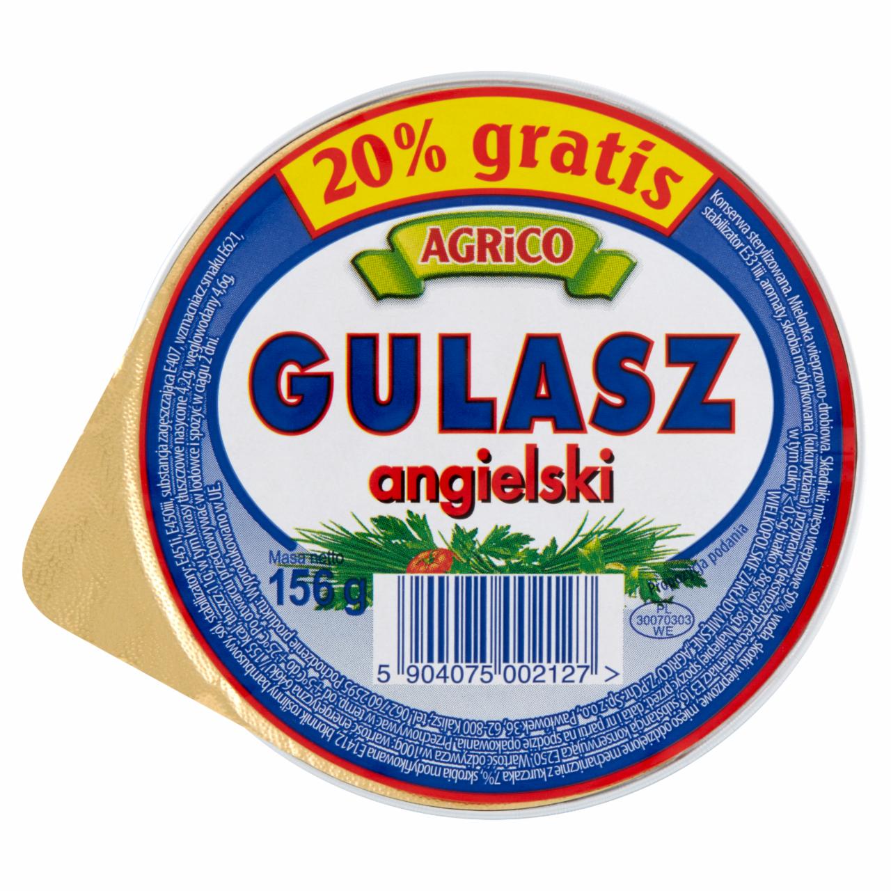 Zdjęcia - Agrico Gulasz angielski 156 g