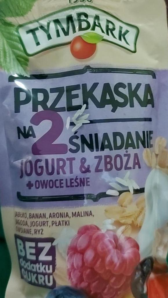 Zdjęcia - przekąska na 2 śniadanie jogurt & zboże + owoce leśne Tymbark